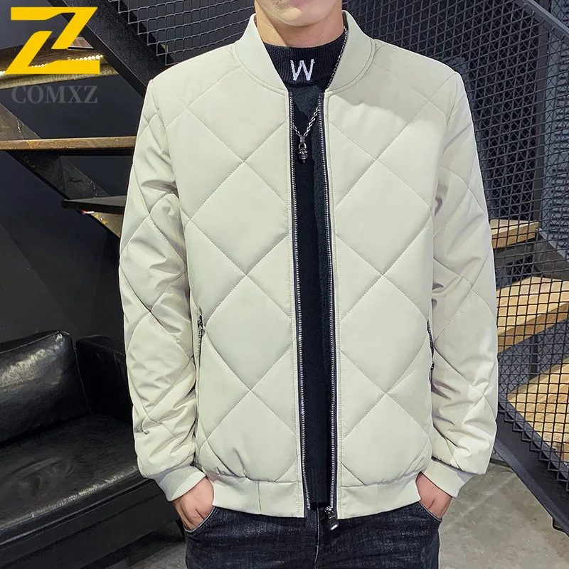 

Men Parka Coat 2025 Stand Collar Premium Business Light Luxury Bread Jacket Hiking Travel Winter Cold Proof Cotton-Padded Jacket