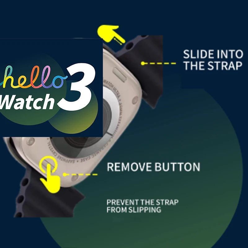 New Amoled Hello Watch 3 Plus 1GB ROM Smart Watch 2.04\'\' 49mm NFC Compass 173 Sports Hello Watch 3+ Smartwatch Men Women