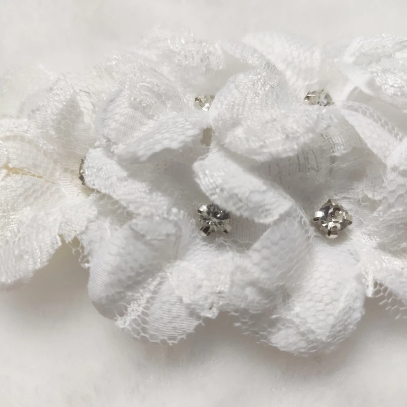 Baby White Flower Headbands Lace Hairbands Bows Elastics Hair Accessories For Baby Girls Newborn Infant Toddlers Kids