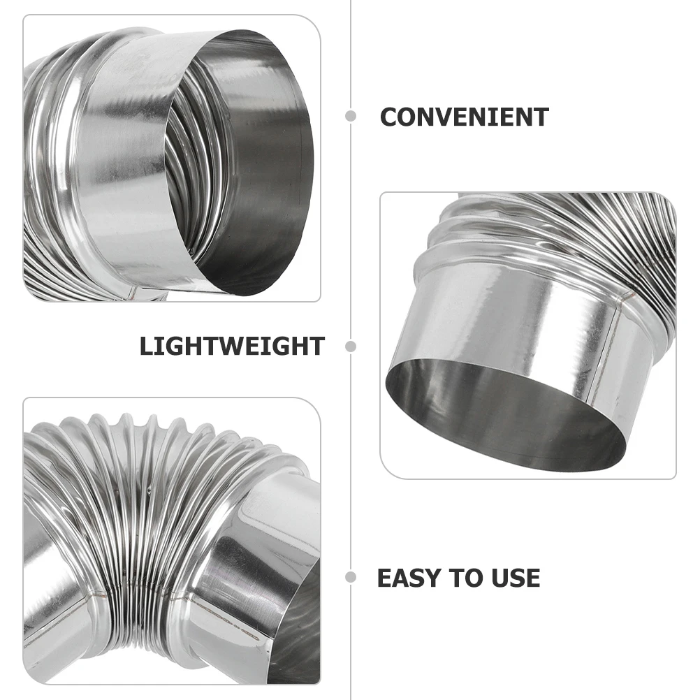 

Stainless Steel Elbow Chimney Flue Camping Stove Accessories Pipe Vent for Stoves Hose Wood Pipes Dryer