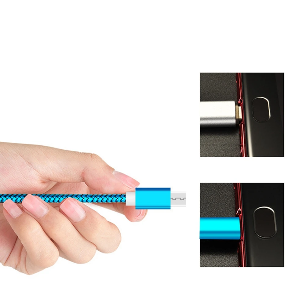 

1 Meter 2.1A Cable Nylon Braided Micro USB Data Sync and Charging Cable for Phones Tablets S7/ / Pixel/ / (Blue)