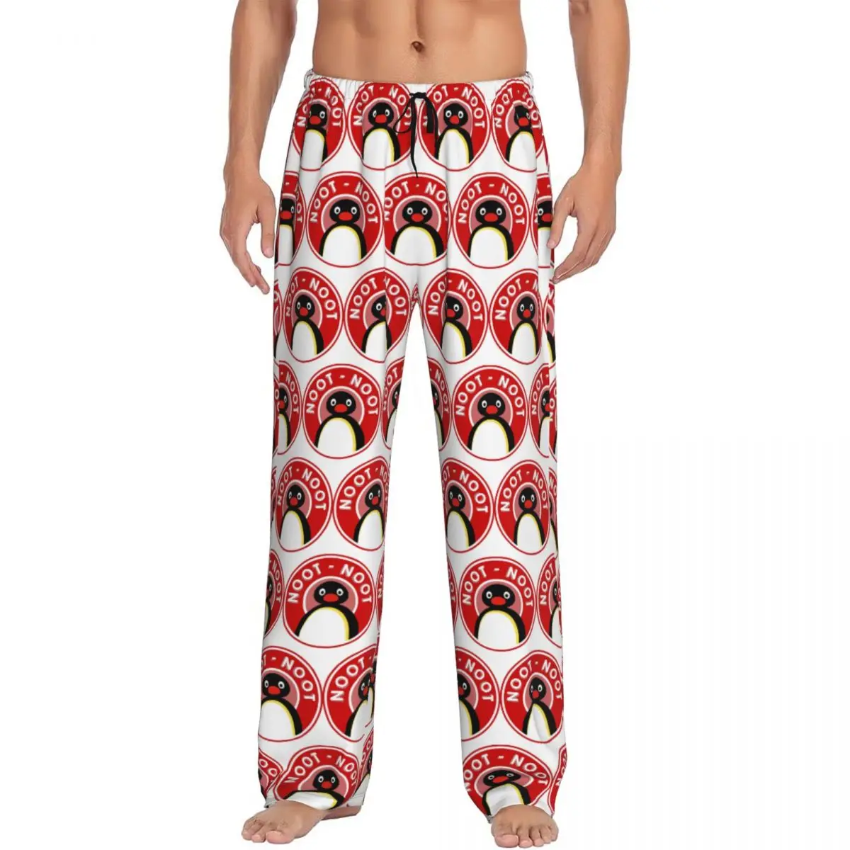 

Custom Pingu Noot Noot (Pingu The Pengouin) - Red Pajama Pants Men Sleepwear Sleep Lounge Bottoms with Pockets
