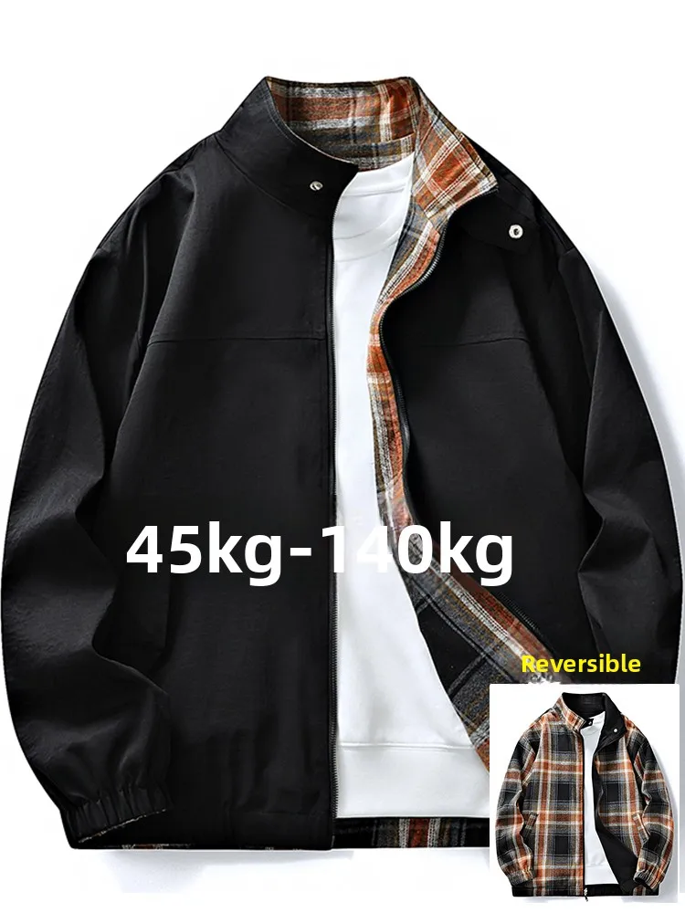 

Двусторонняя мужская куртка свободного кроя оверсайз с высоким воротником, весна-осень, новая модель, из полиэстера