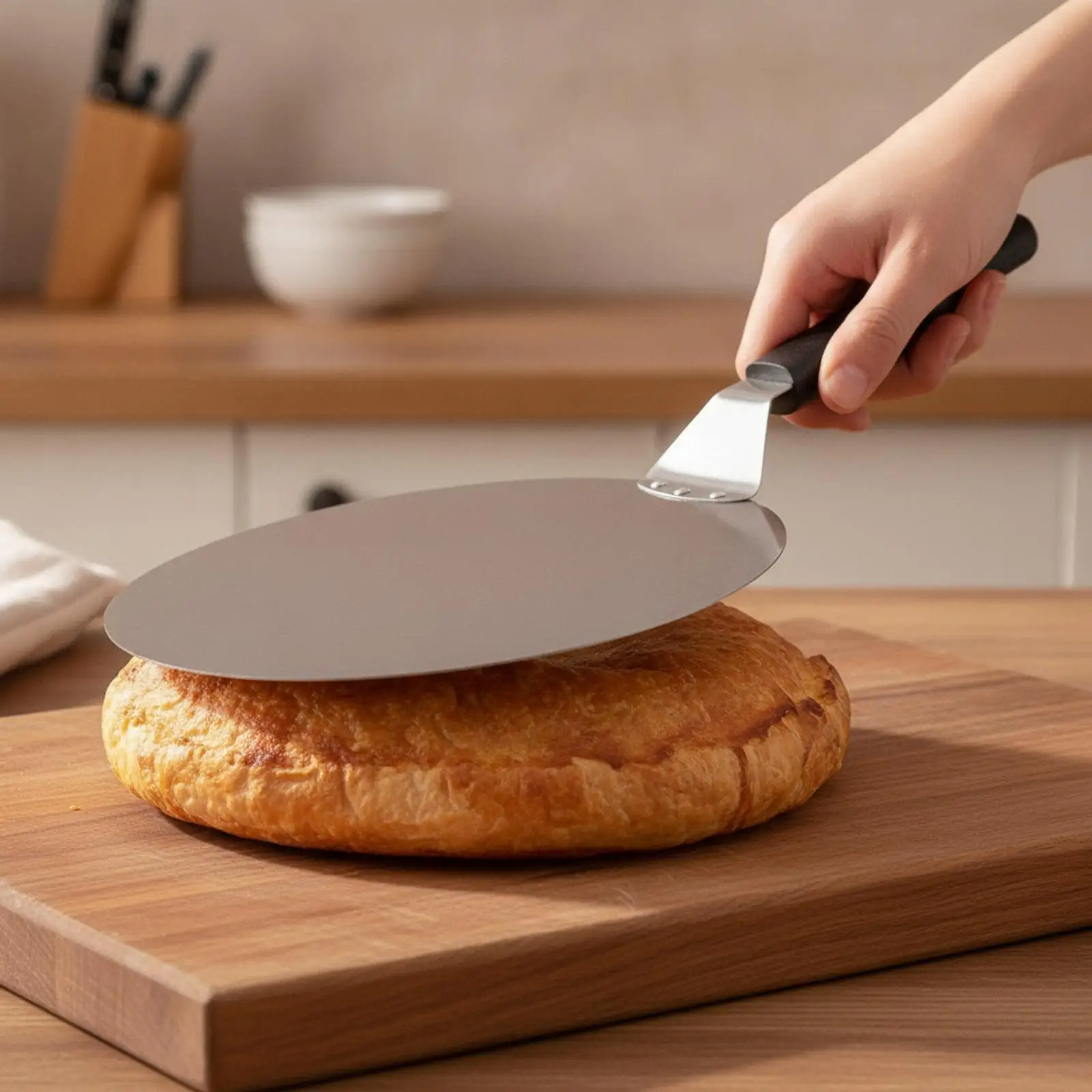 Pizza Transfer Spatula Flat Silver Metal Paddle Comfortable Handle for Delicate Dough and Hot Crust