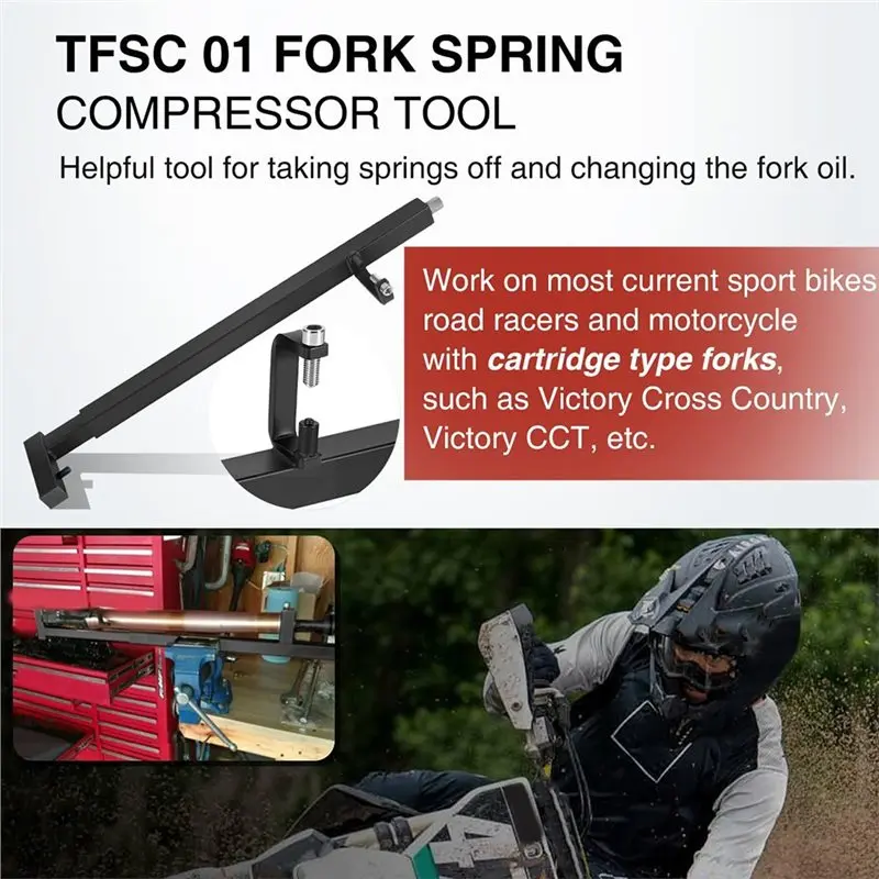 ac29-TFSC 01 For Fork Seal& Oil Change Motorcycle Adjustable For Fork Spring Removal Compressor Tool Kit For Sport Bikes Road