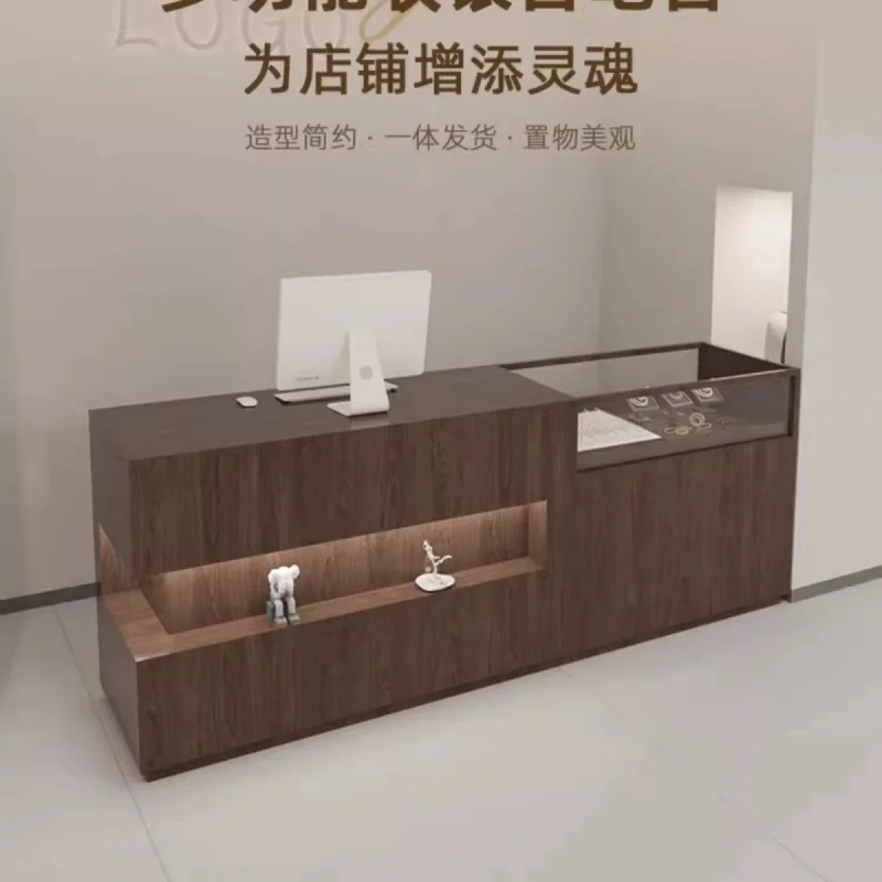 Custom. [Multi-Functional Design] Simple Modern Clothing Store Bar Decoration Shop Cashier Display Cabinet Consulting Counter Gl