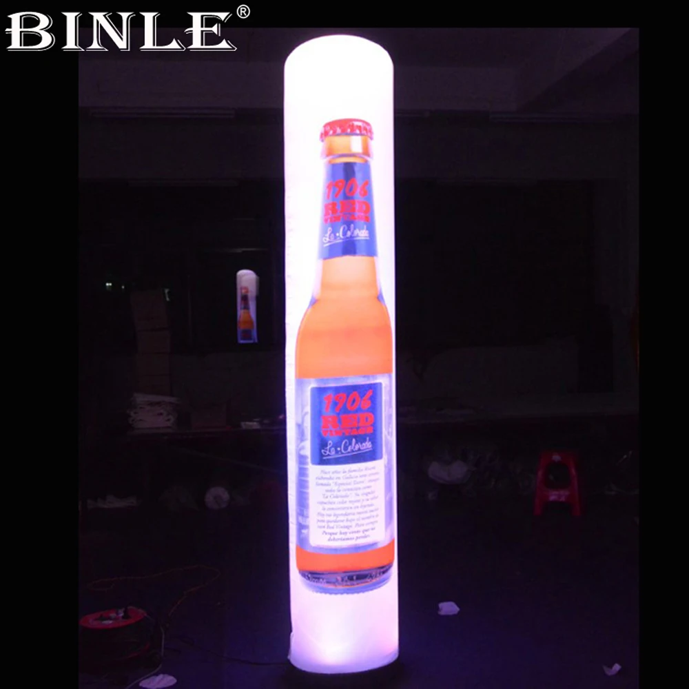 

2.4mH night event LED inflatable pillar column gate light for advertising decoration