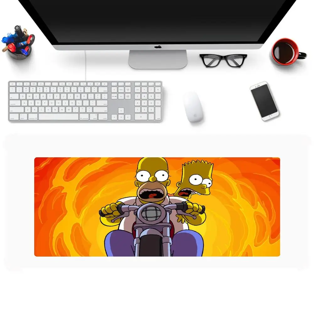 Imagem -03 - S-simpsons Desktop Rubber Mouse Pad Hot Desk Mat Gamer Grande Teclado Gaming Mats Desk Almofada o