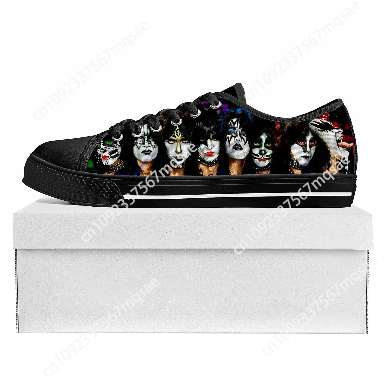 

Kiss Low Top Heavy Metal High Quality Rock Band Sneakers Teenager Mens Womens Canvas Sneaker Couple Shoes Custom Shoe