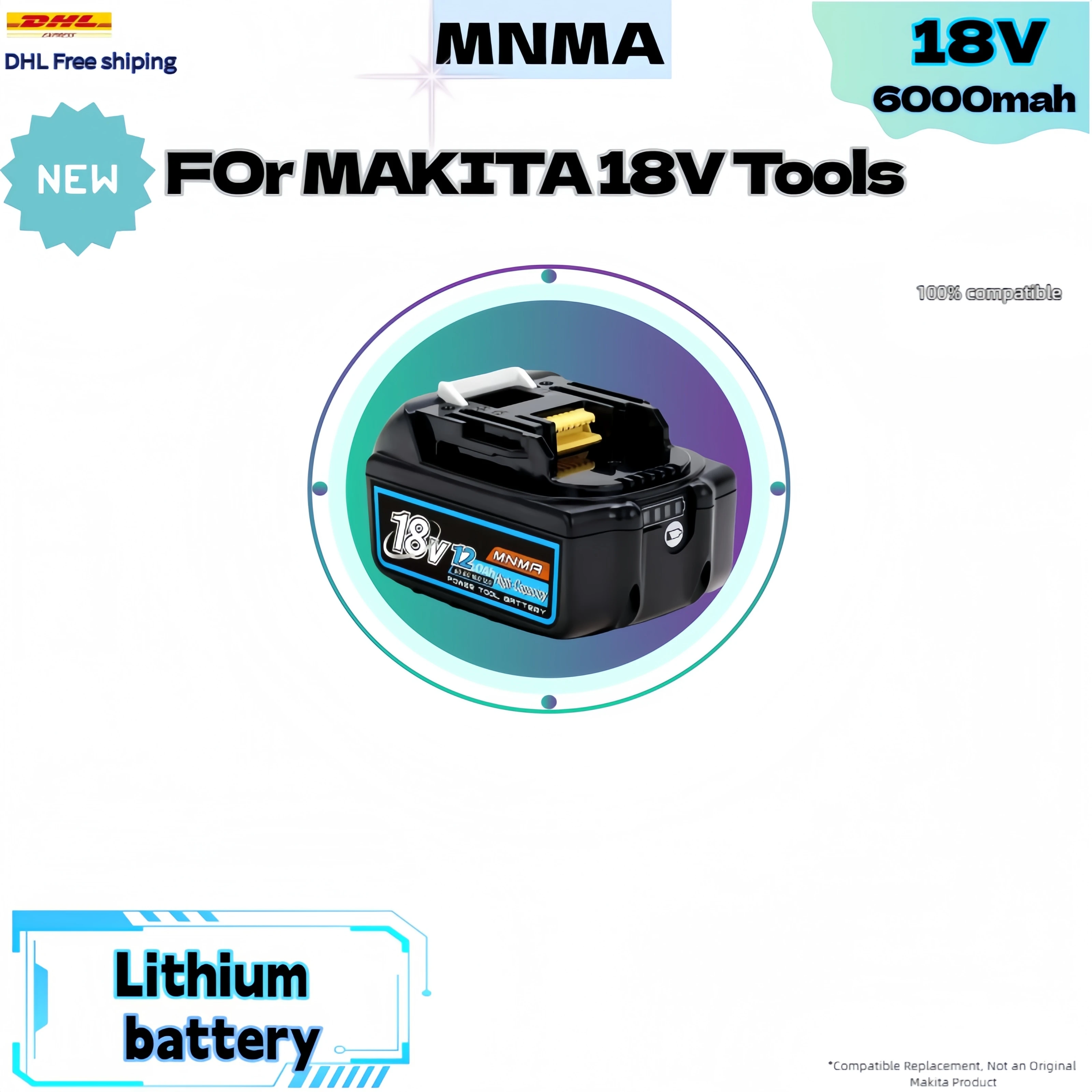 

️Original for Makita battery, 18V 12.0Ah rechargeable battery, power tool BL1830 BL1840、BL1850、BL1860B、Electric tool battery