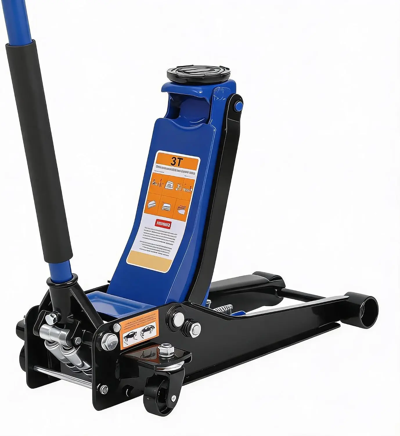 3 t Low Profile Floor Jack, Professional Low Profile Hydraulic Jack, Heavy Duty Steel Racing Floor Jack with Dual Piston Quick Lift Pump,Lift Range 3 in-19.5 in,Hydraulic Car Jack