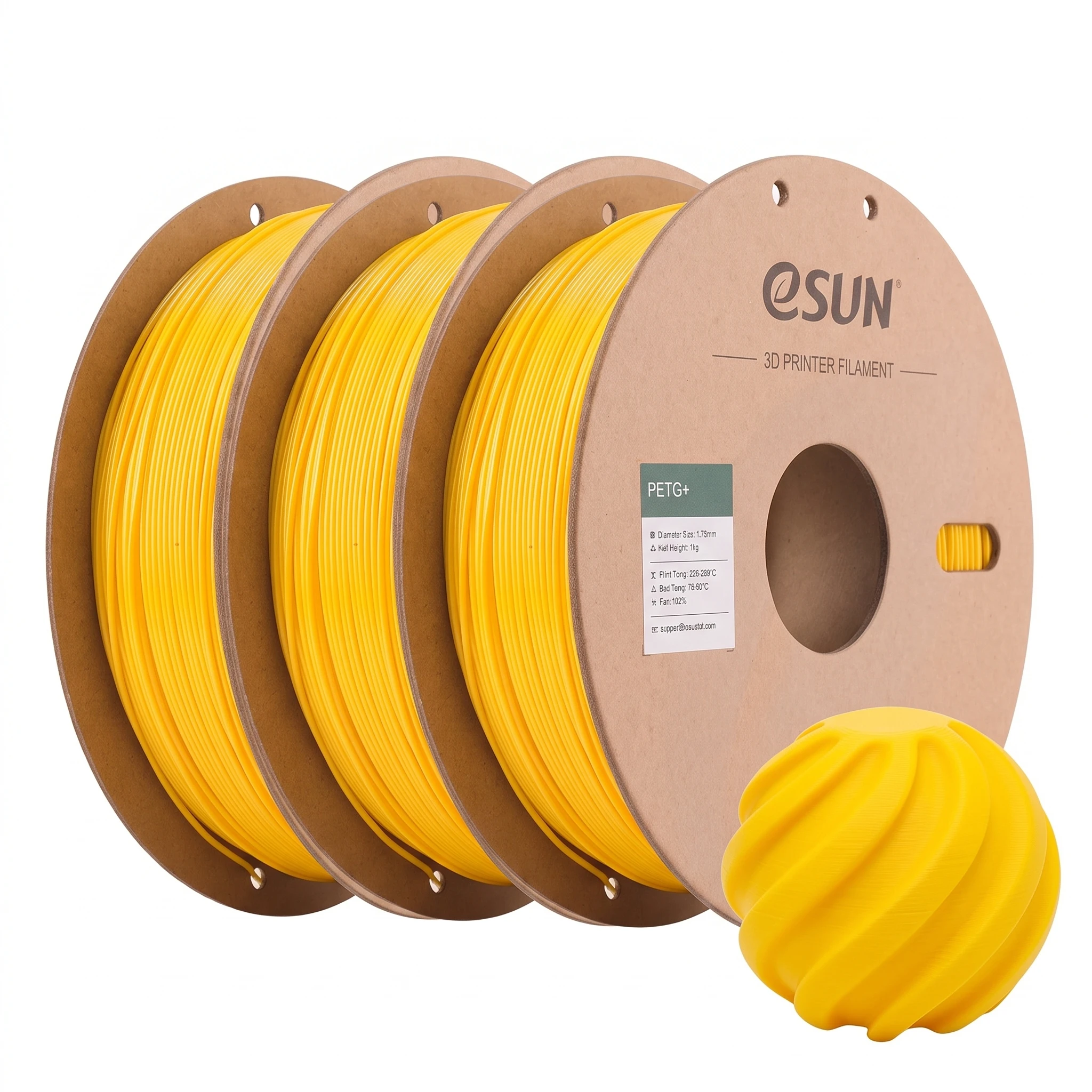 ESUN 3KG Upgrade PETG 3D-filament, 1,75 mm, 1 kg (2,2 lbs), hoogwaardig PETG-materiaal, geschikt voor FDM-printers.
