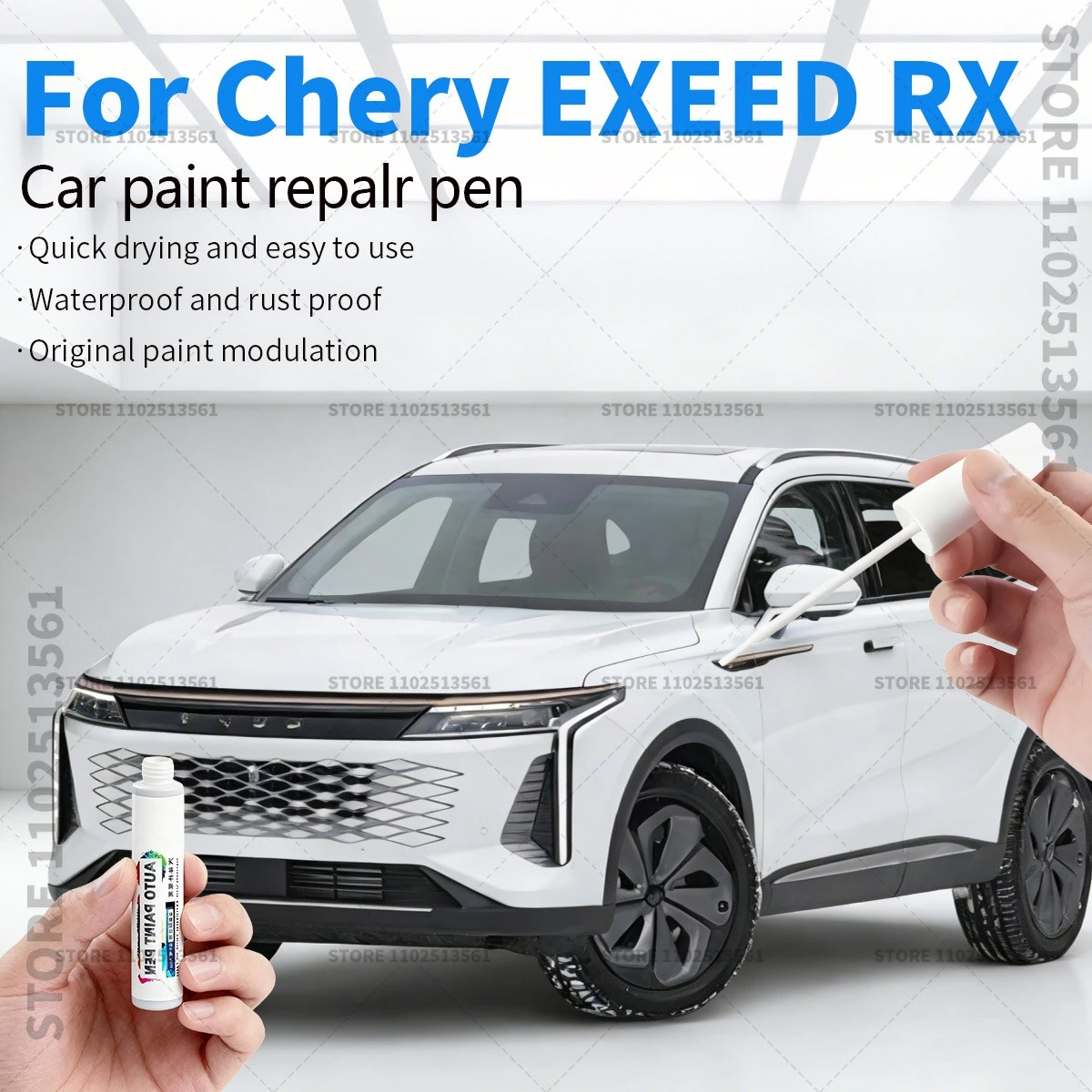 

Ручка-корректор для ремонта лакокрасочного покрытия автомобиля Chery EXEED RX, средство для удаления царапин, аксессуары для авто, цвета: черный, слоновая кость, белый, зеленый, синий, красный, серый