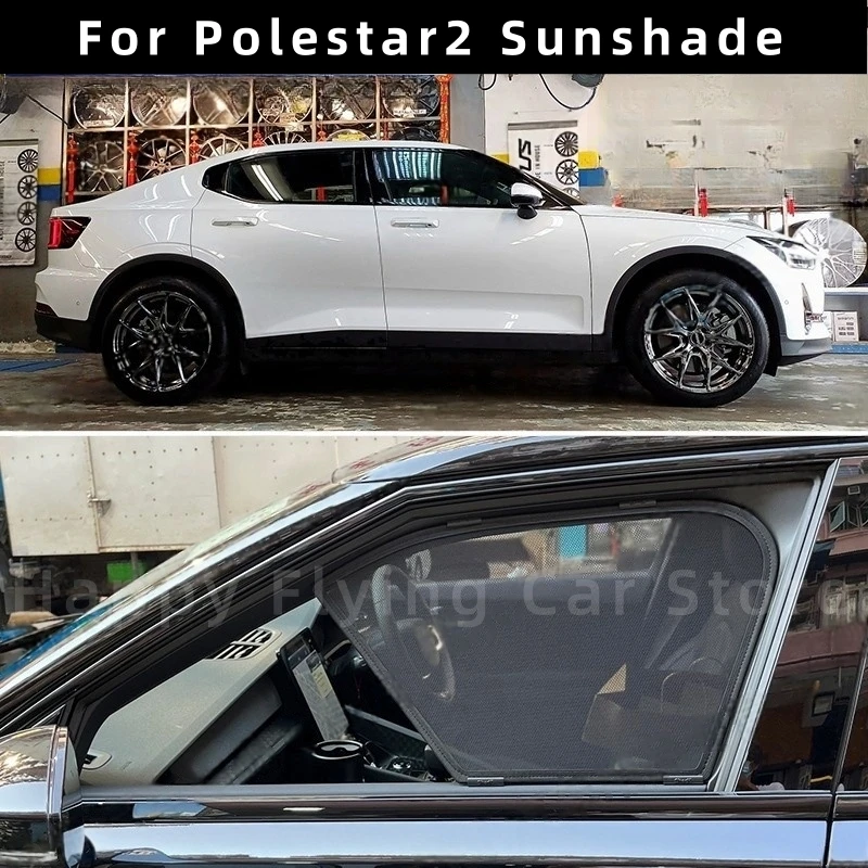 Image of Geeignet für Polestar 2, Autofenster-Sonnenschutz, Sonnenschutz für Vorder- und Seitentüren, Netzvorhang