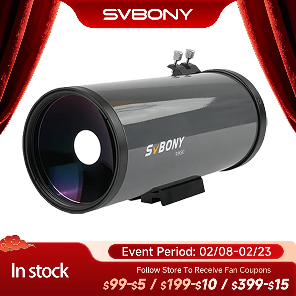 

Svbony MK90 Maksutov-Cassegrain Telescope 90mm Aperture, Portable Grab-and-Go , Ideal for Lunar,Planetary Observations