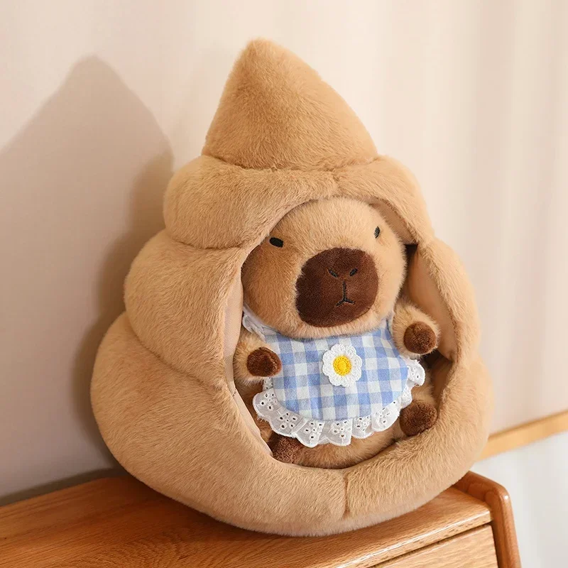 35/45cm Creative Capybara Stuffed Animals Shit Plush Anime Soft Fluffty Doll Xmas Birthday Gift Children Toys Home Decoration