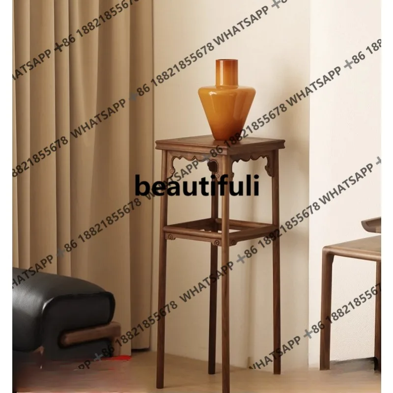 Black walnut flower rack living room floor-standing shelf balcony