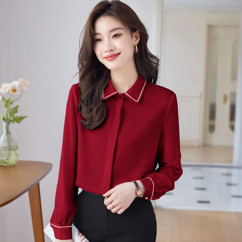 Long Sleeve Blouses Shirts Autumn Winter Formal OL Styles Women Camisas Blusas OL Styles Business Work Wear Tops Clothes