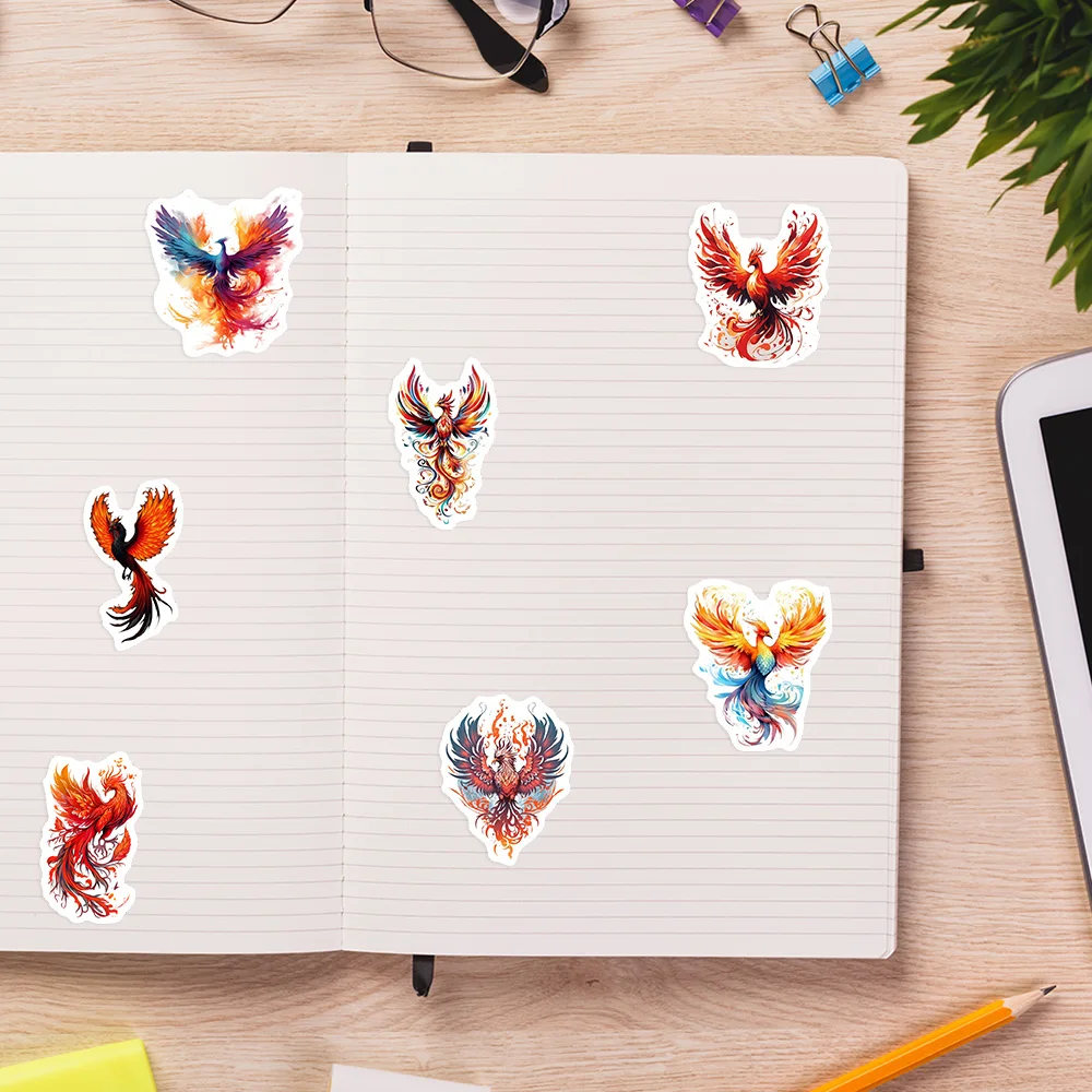 Cool Cartoon Phoenix Stickers Magic Waterproof Vinyl DIY Gift Decorative Decals for Luggage Water Bottles Phone Laptop Journals