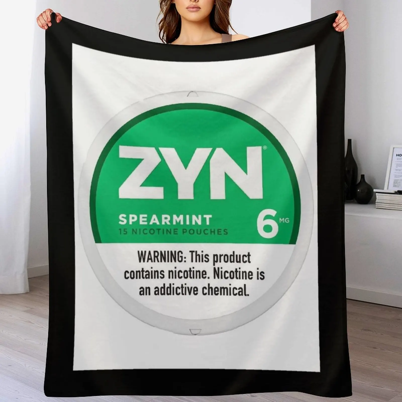 Zyn Shirt Sticker Nicotine Pouches Poster Chill Cool Mint Throw Blanket for babies Decorative Beds Thins Blankets