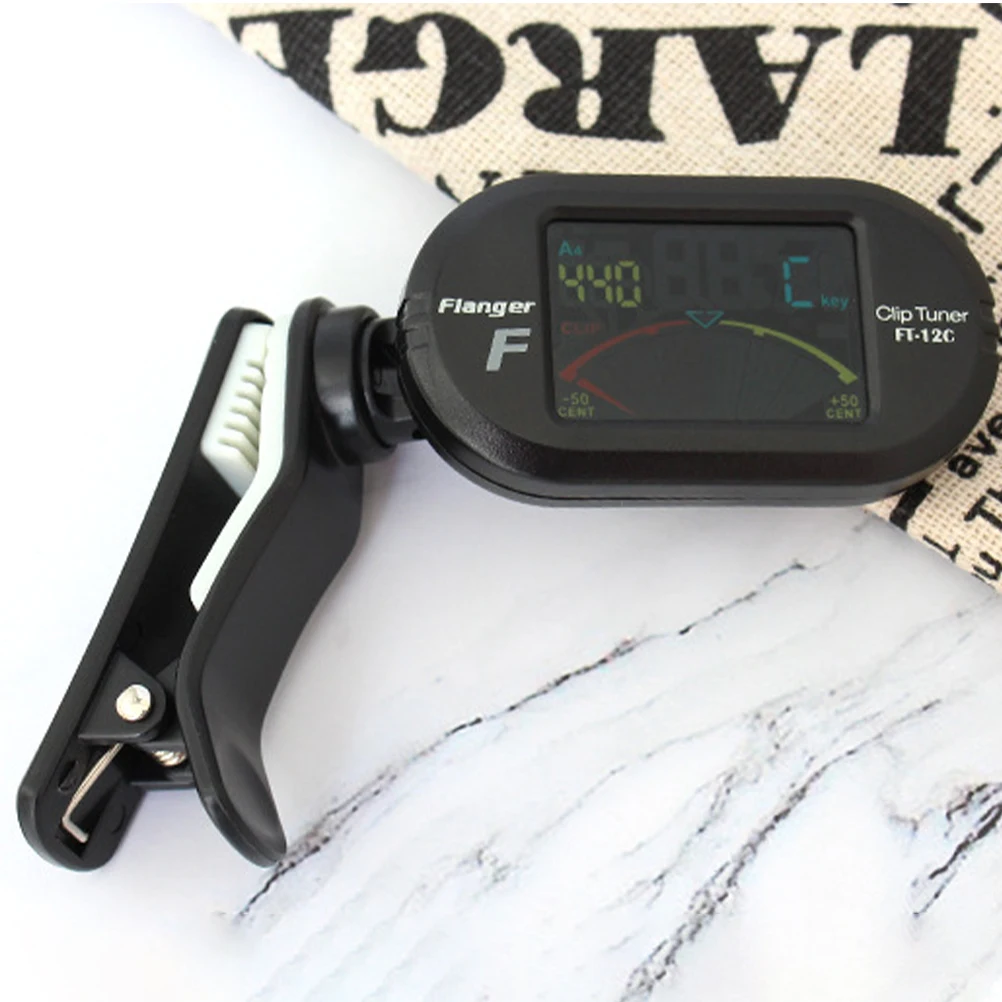 

Lcd Display Guitar Tuner Clip On Universal Auto Shut Off 5 Mins For Ukulele Violin Bass Multiple Use Tuner Black Suitable Equal