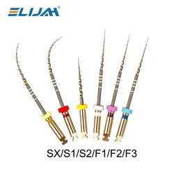 6Pcs/Box 19mm/21mm/25mm/31mm SX-F3 Denspay Dental Gold Flexible Files Golden Endodontic Super Rotary File Niti Dental Instrument