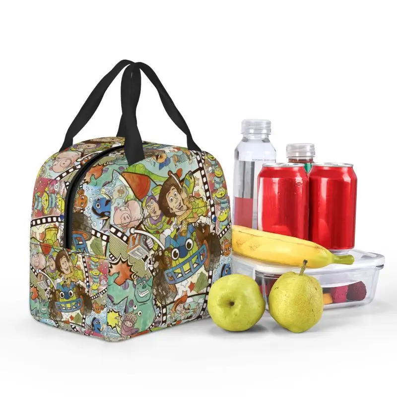 Fiambrera personalizada de Toy Story Collage, bolsa térmica impermeable, aislante para alimentos, bolso de mano portátil para Picnic, escuela para