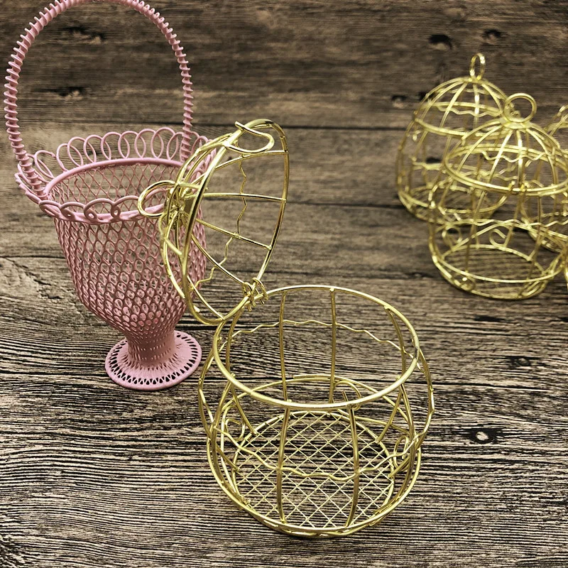 Mini Metal Gold Vintage Bird Cage Candy Boxes Baby Shower Favor Gift Box Party Festival Supplies Hollow Decor