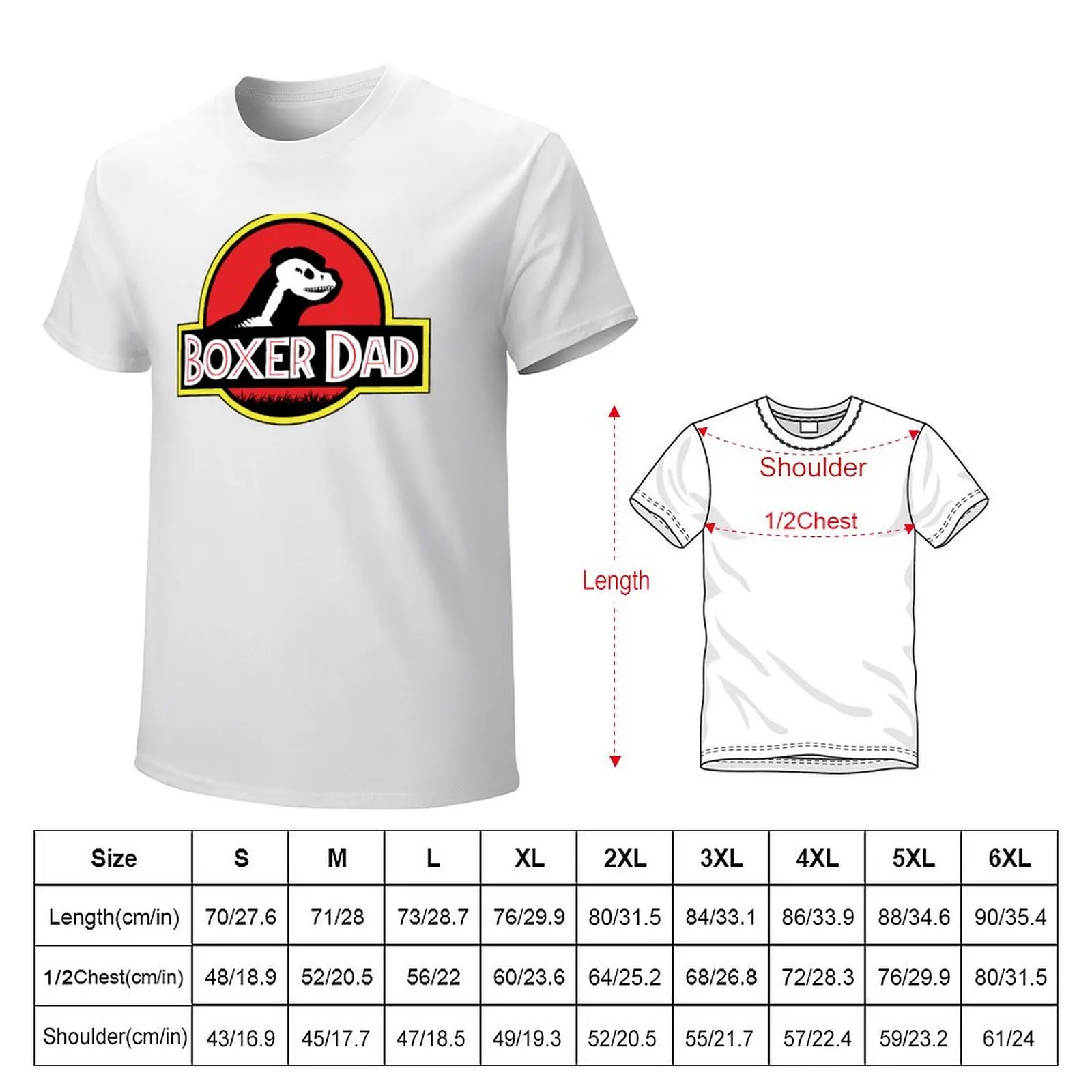 (For Bright Background) Jurassic Boxer Dog Dad T-Shirt summer top Short sleeve tee slim fit t shirts for men