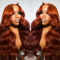 13x4 Reddish Brown Lace Front Wigs Human Hair Bleached Knots for Women Body Wave Copper Red Human Hair Frontal Wig Pre Plucked