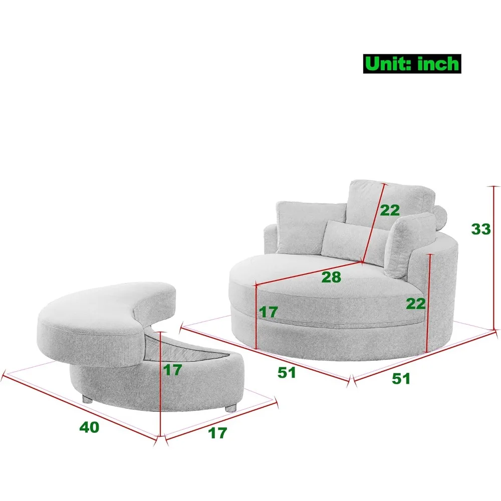 Customized Hotel sofa ， Swivel Accent Barrel Modern Sofa Lounge Club Big Round Chair for Living Room Hotel with Pillows，White