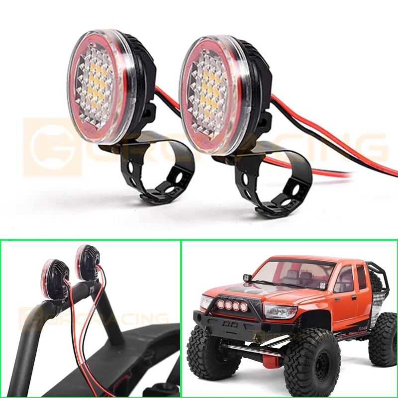 1 par de holofotes redondos de led para carro crawler 1/10 rc traxxas trx4 defender trx6 axial scx10 ii 90046 rc4wd d90 peças diy