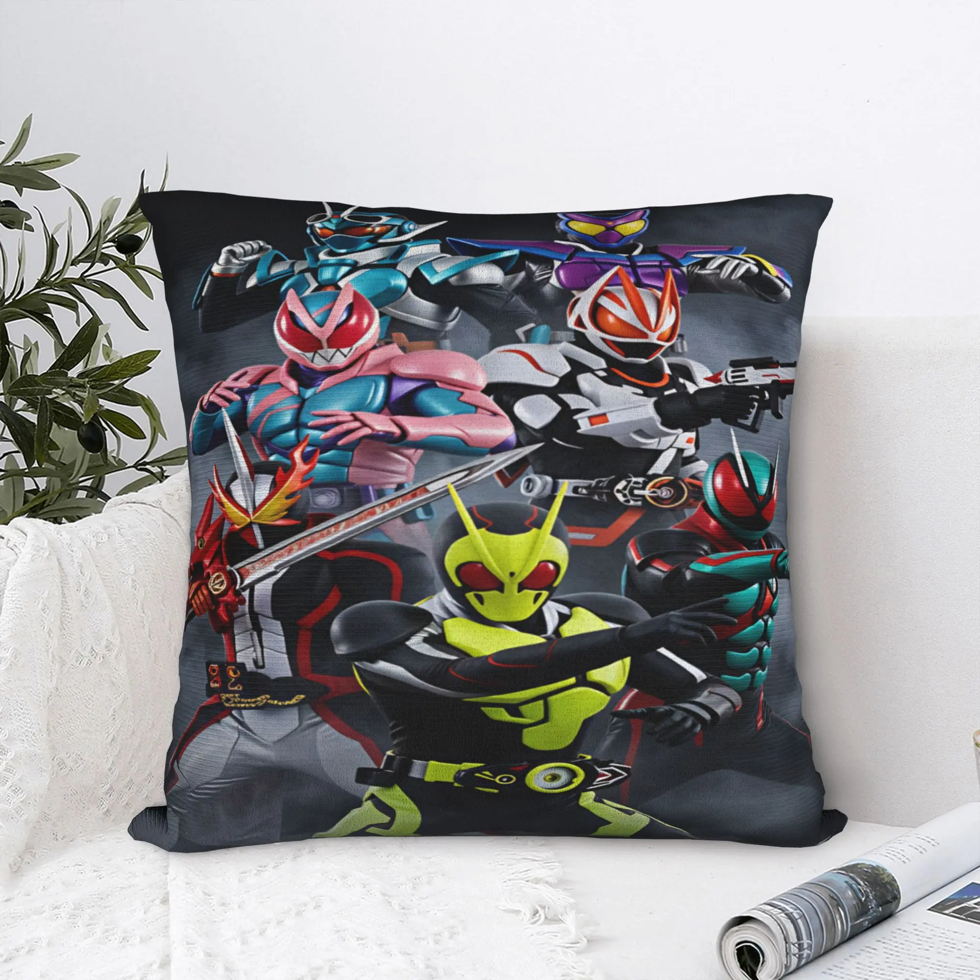 Kamen Rider  Pillow Case  Kawaii Pillow Cover Graphic Pillowcases For Living Room Chair