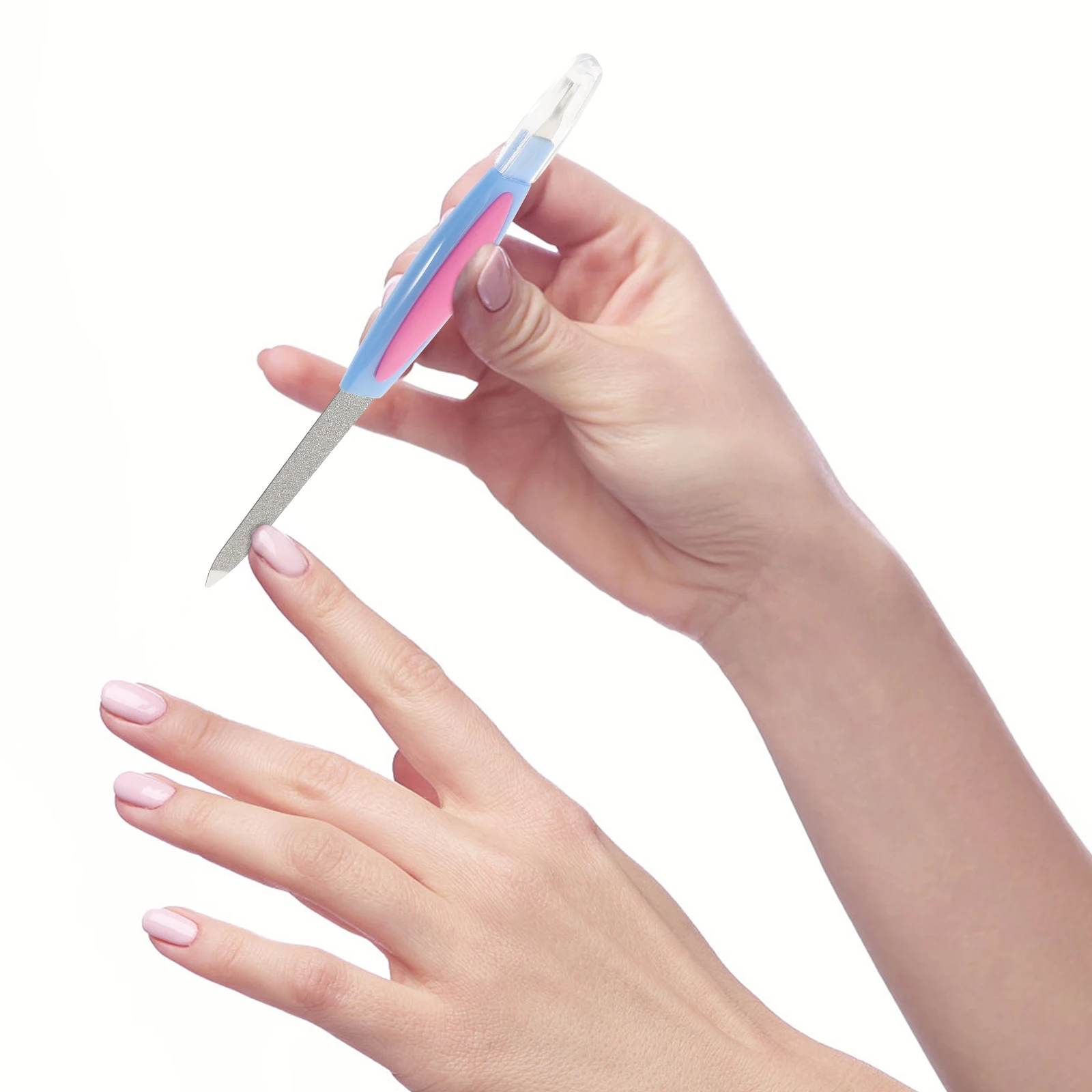 

10pcs Stainless Steel Files Double Sides Nail Art Tool Nail Grinding Rod Manicure Pedicure Portable Fine Grits Shine Removal