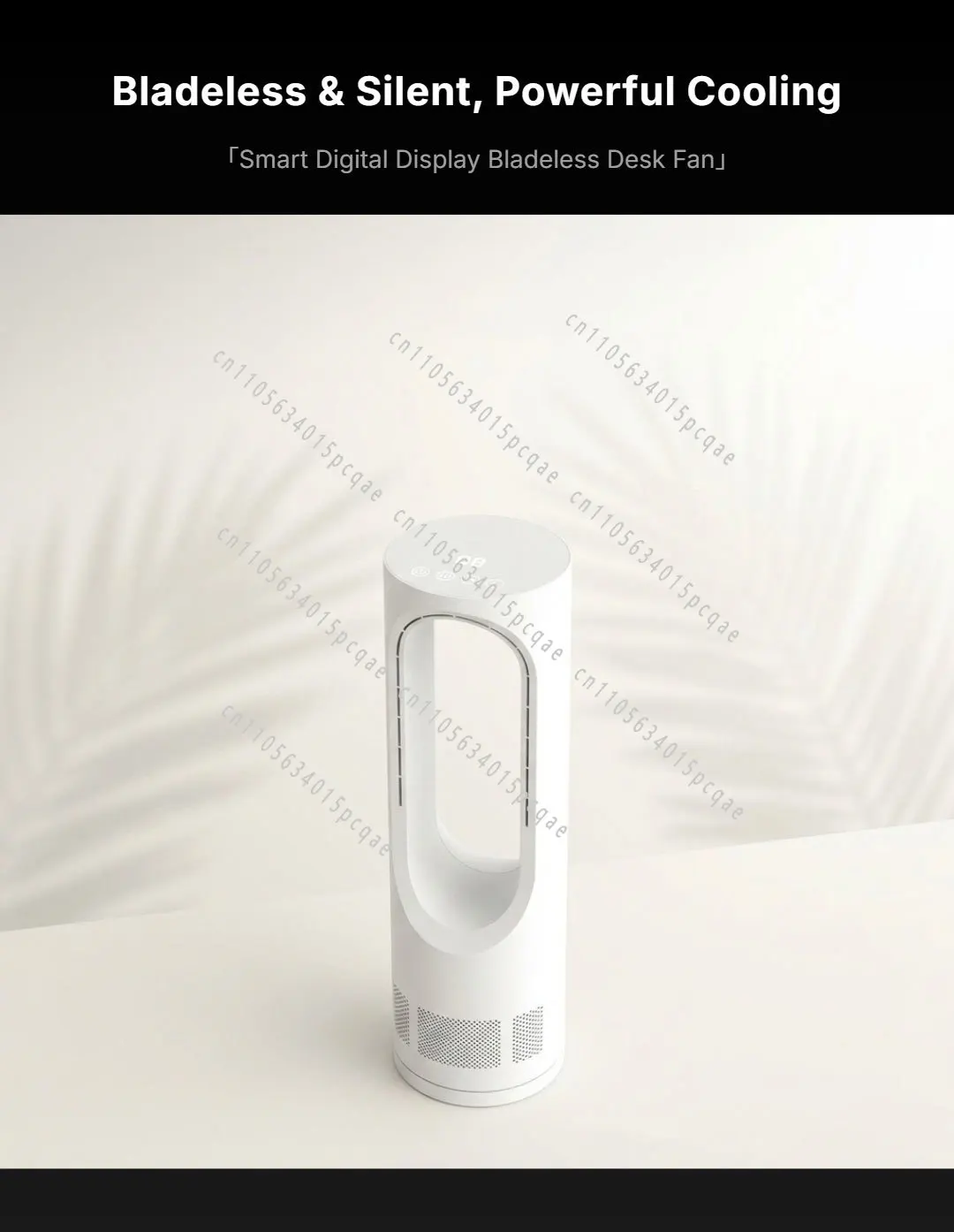 Bladeless Fan with Brushless DC Motor, Suitable for Home Office Tablet Cooling, AC Power Cord Design