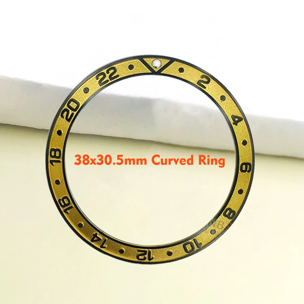 Inserto de bisel de reloj GMT 24H de 38x30,6mm apto para caja de reloj SUB SKX007 SKX009 SRPD NH35 NH36 piezas de anillo de inserción de bisel