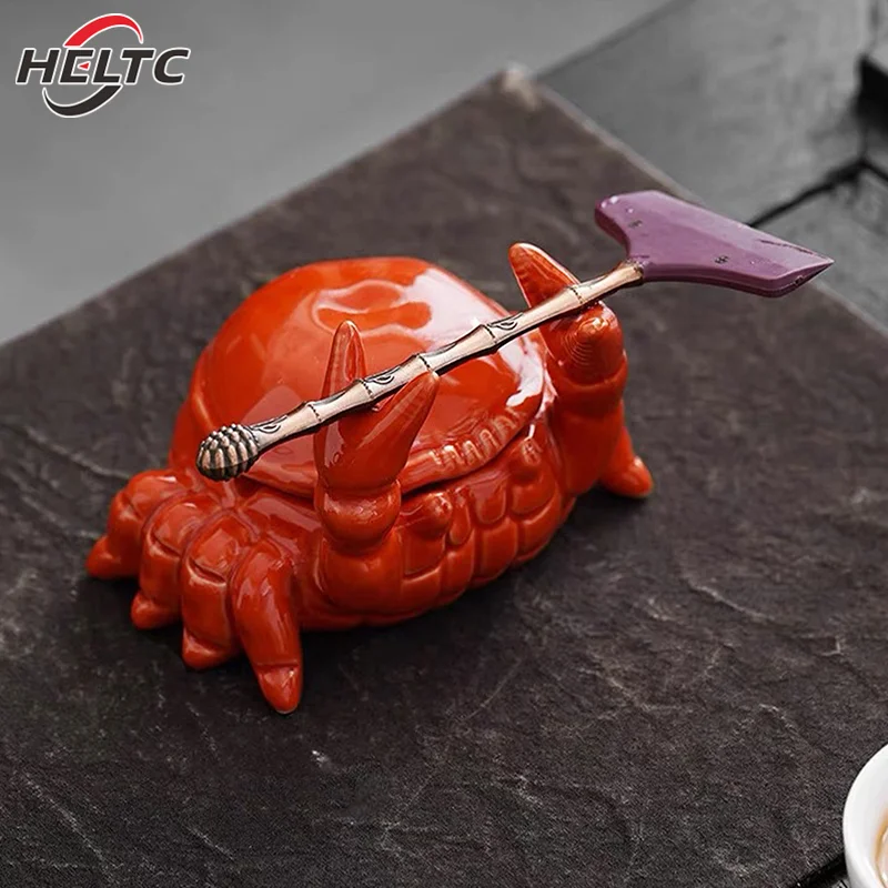 1pcs Cute Crab Ashtray With Lid Anti Fly Ash Ceramic Cigar Ashtray Ornaments Living Room Home Decoration Art Gift