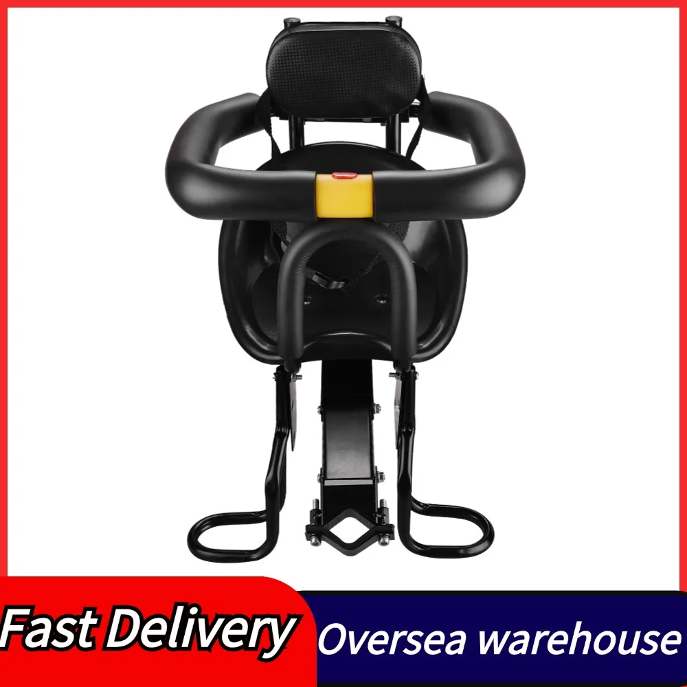 Safety Child Bicycle Seat Bike Front Baby Seat Kids Saddle with Foot Pedals Support Back Rest for MTB Road Bike 2024