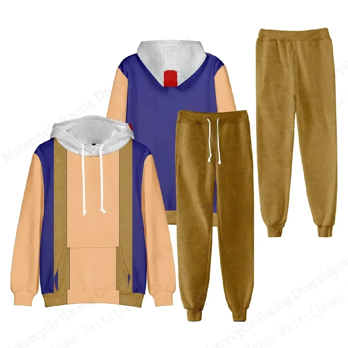 Set Hoodie Celana Dua Potong Motif Kartun Bowser Cetak 3D Set Pria Wanita Fashion Hoodie+Celana Set 2 Potong Baju Olahraga Tracksuit Outerwear