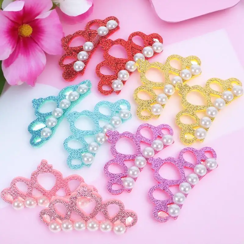 

10Pcs Dog Hair Clips Pearl Crown Shape Soft Comfortable Pet Hair Accessories Birthday Photo Props Pet Headdress