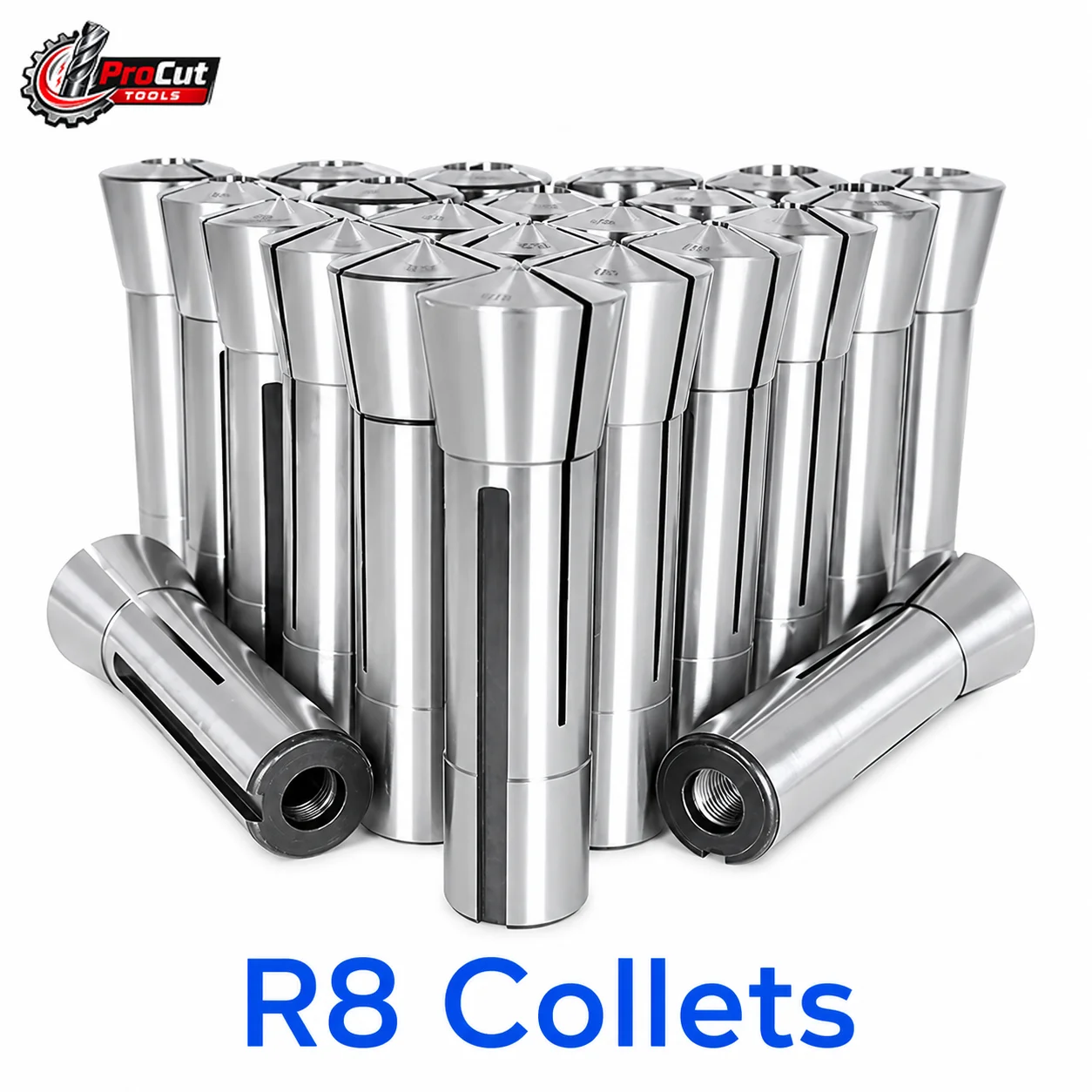 R8 Collet Chuck Set, M12 & 7/16 Inch Thread, High‑Precision R8 Collet Tool Holder for Milling Machine Parts