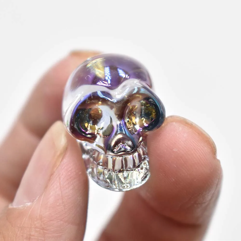 Großhandel 12 Stück/Set, modische, hochwertige Anhänger aus gemischtem Glas in Totenkopf- und Skelettdesign für DIY-Schmuckherstellung, kostenloser Versand. – Detail 11