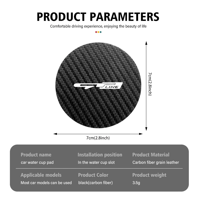 2pcs Car Cup Holder Insert Pad Emblem Coaster Anti-Slip Mat For KIA gt gtline Xline ceed Forte RIO STINGER Seltos K3 K4 view 6