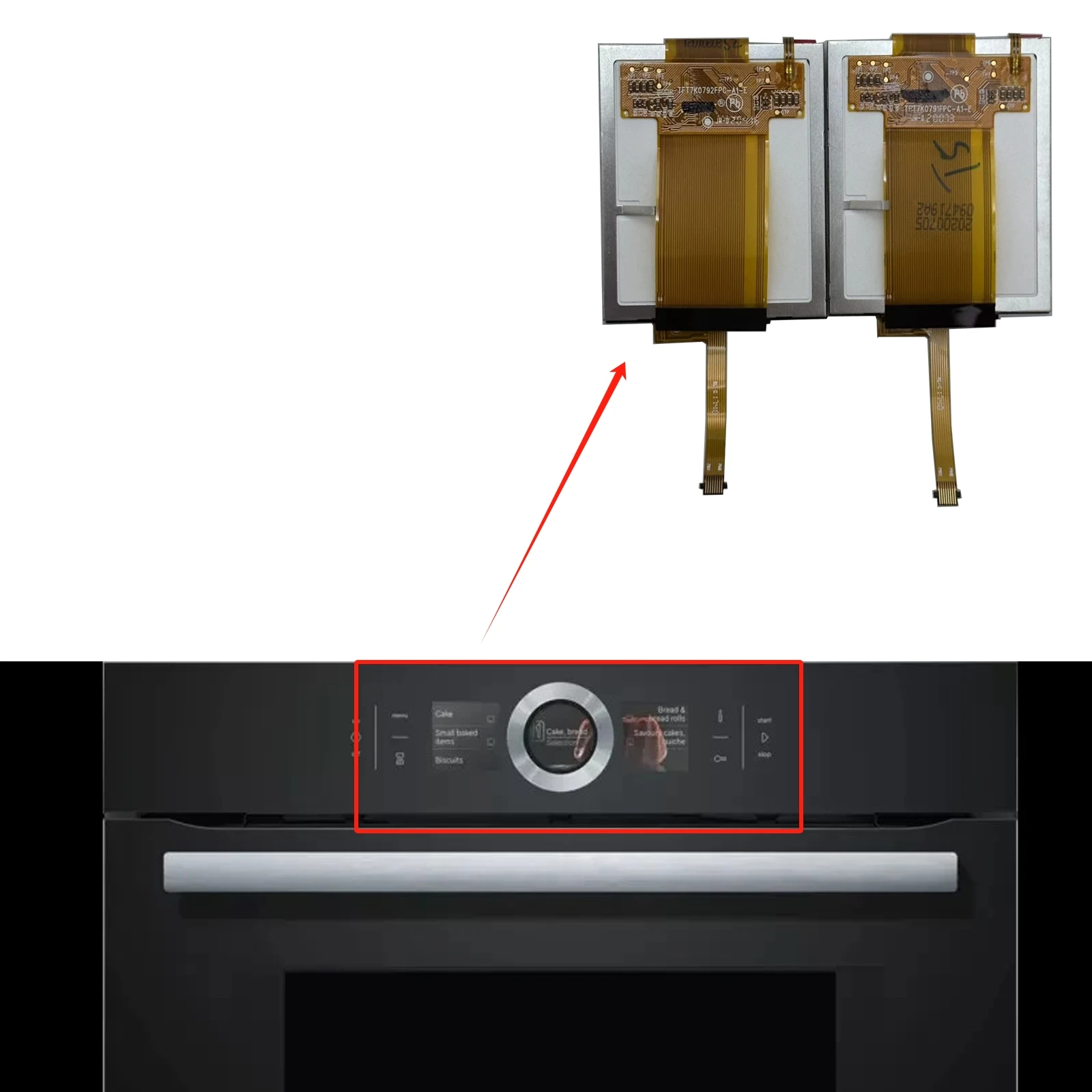 New Original Screen Display for Bosch CMG636BB1 CMG636BB2I  CMG636BS1 CMG636BS2 CMG636BW1 CMG636NS2  Series 8 Oven Replacement