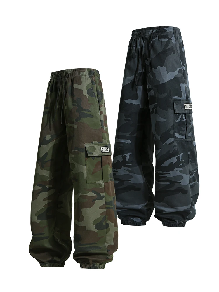 Mens Camouflage Military Fashion Long Pants Comfortable Loose Work Casual Sports Trousers For Daily Wear