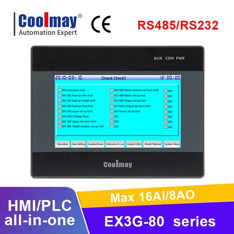 

Coolmay Лидер продаж промышленный HMI PLC универсальный аналоговый программируемый логический контроллер сенсорный монитор RS485 RS232 для водяной системы