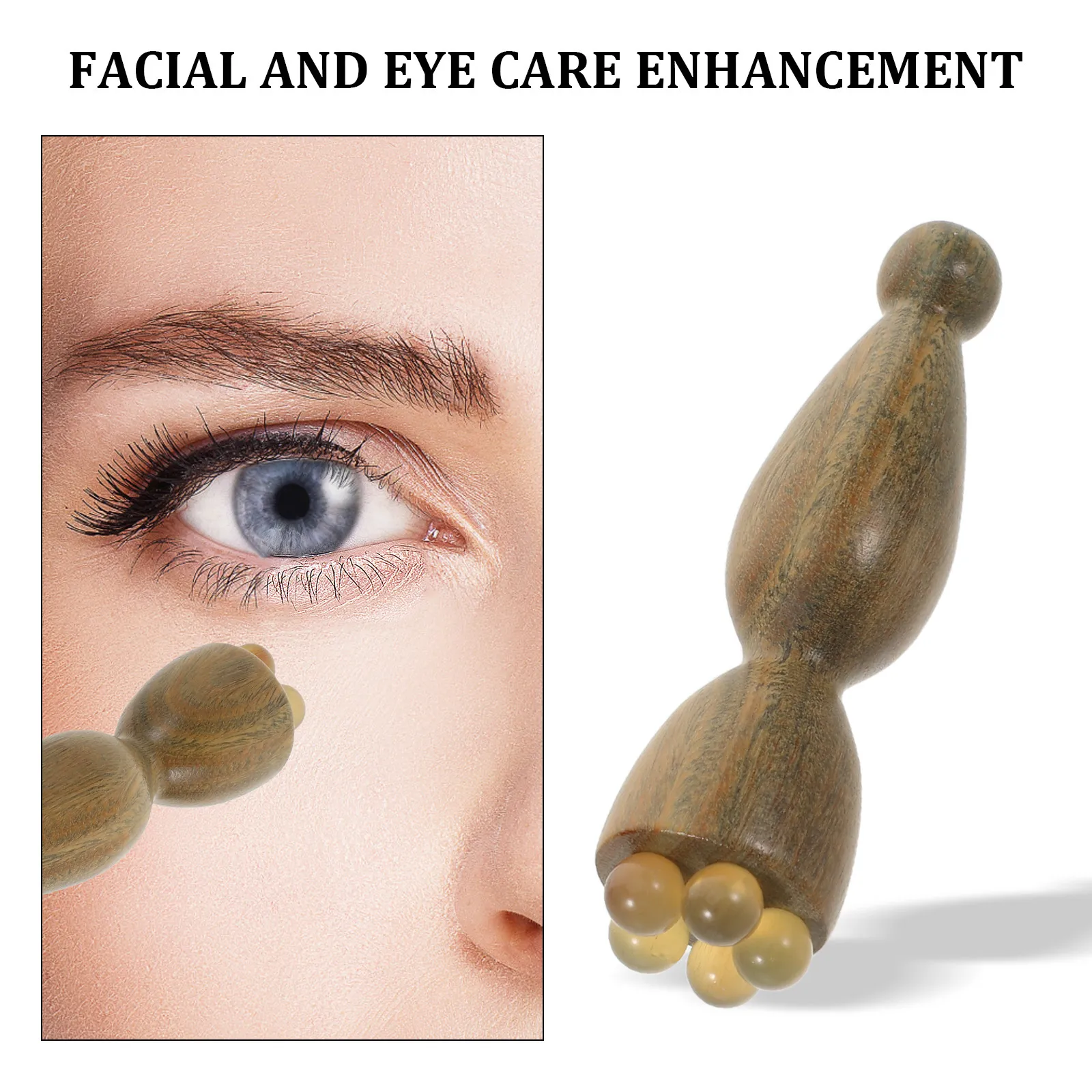 나무 재질 얼굴 마사지 도구 5구 샌달우드 아이 롤러  - Face Massager 리뷰 및 가격