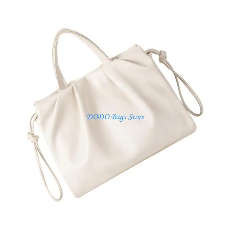 

E8FB Women Bag Pleated Crossbody Bag Top Handle Handbag PU Leather Shoulder Bag