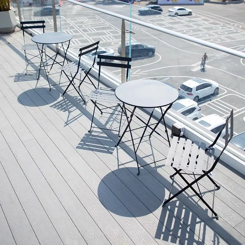 Balcony Small Coffee Table And Chair Set Three-piece Folding Outdoor Simple Modern Design Waterproof Garden Beach Metal