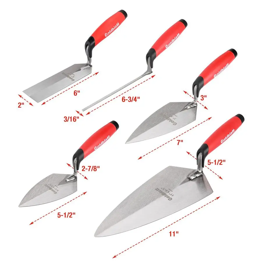 

12PC Masonry Hand Tool Set Organized in Tool Bag Philadelphia Pointing Margin Tuck Pointing Trowel, Skate Wheel Joint Raker, Co